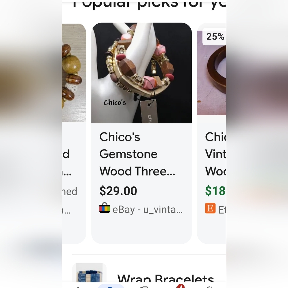 Chicos Wood Resin Stretch Braclet - Picture 8 of 8